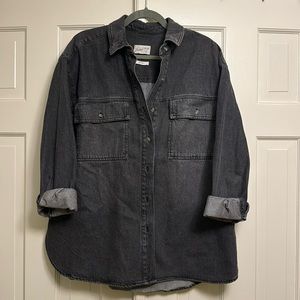 Oversized denim shacket